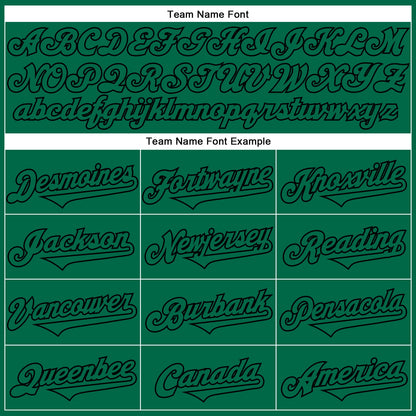 Custom Kelly Green Black 3D Pattern Design Rave Halloween Pumpkin Authentic Baseball Jersey - Sky-Custom