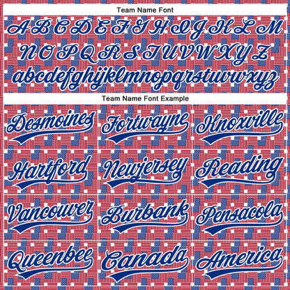 Custom Red Royal-White 3D American Flag Authentic Baseball Jersey - Sky-Custom