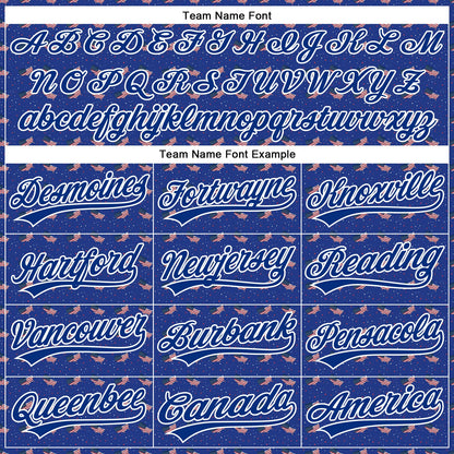 Custom Thunder Blue Red-Royal 3D American Flag Authentic Baseball Jersey - Sky-Custom