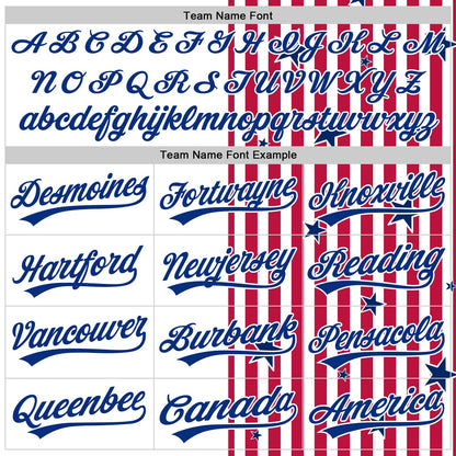 Custom White Royal Red-US Navy Blue 3D American Flag Stars Authentic Baseball Jersey - Sky-Custom