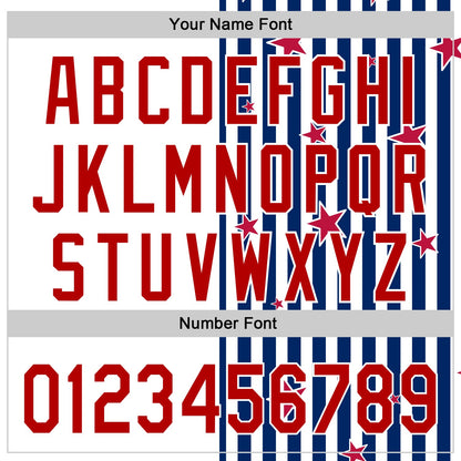 Custom White Red-Royal 3D American Flag Stars Authentic Baseball Jersey - Sky-Custom