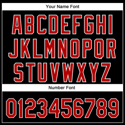 Custom Black Red-White 3D Pattern Design Gothic Style Devil Heart Authentic Baseball Jersey - Sky-Custom