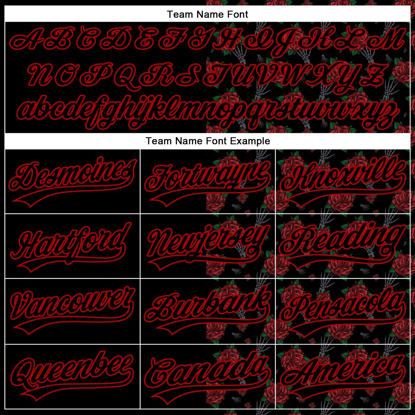 Custom Black Red 3D Pattern Design Gothic Style Rose Authentic Baseball Jersey - Sky-Custom