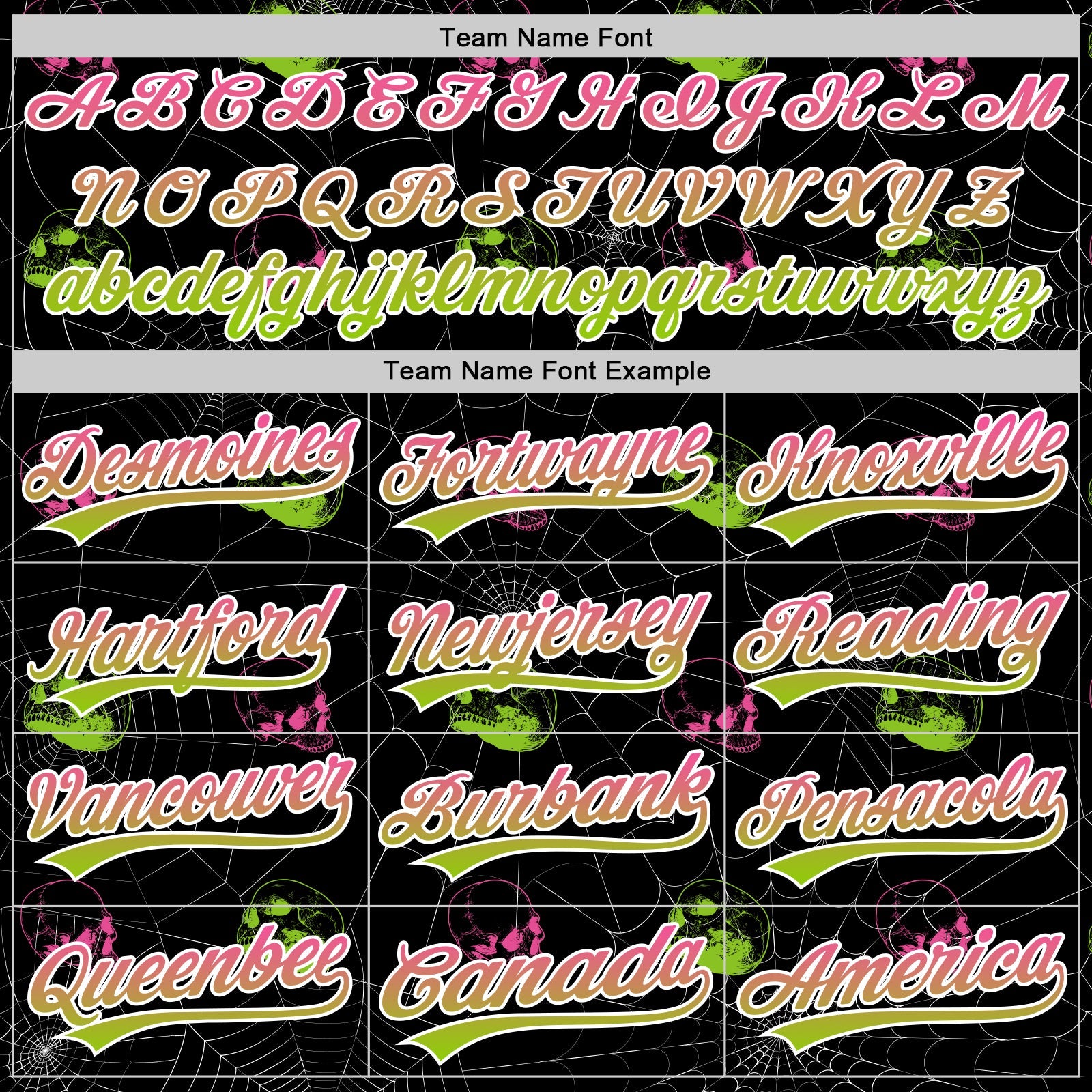 Custom Black Pink-Neon Green 3D Gothic Style Fluorescence Skull Authentic Baseball Jersey - Sky-Custom