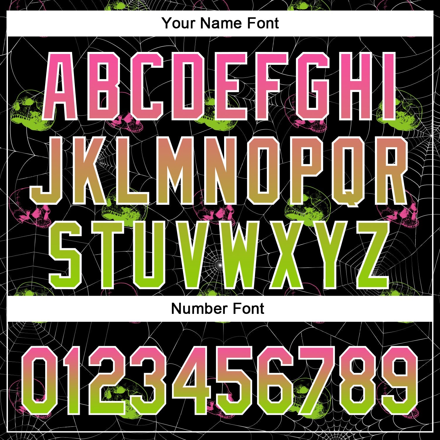 Custom Black Pink-Neon Green 3D Gothic Style Fluorescence Skull Authentic Baseball Jersey - Sky-Custom