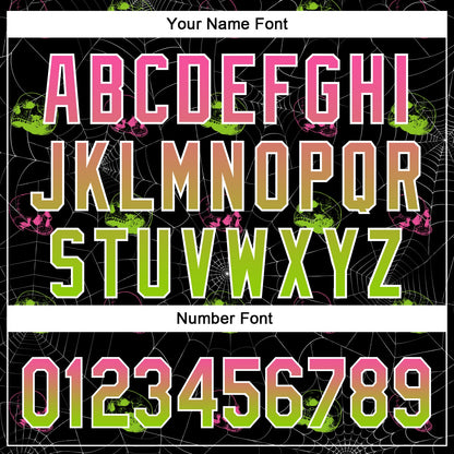 Custom Black Pink-Neon Green 3D Gothic Style Fluorescence Skull Authentic Baseball Jersey - Sky-Custom