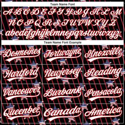 Custom Black White-Red 3D American Spirit American Flag And Stars Authentic Baseball Jersey - Sky-Custom