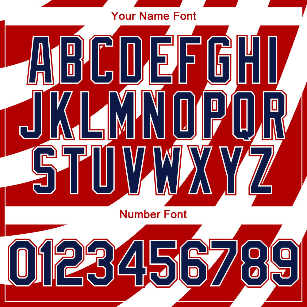Custom White Navy-Red 3D American Flag Authentic Baseball Jersey - Sky-Custom