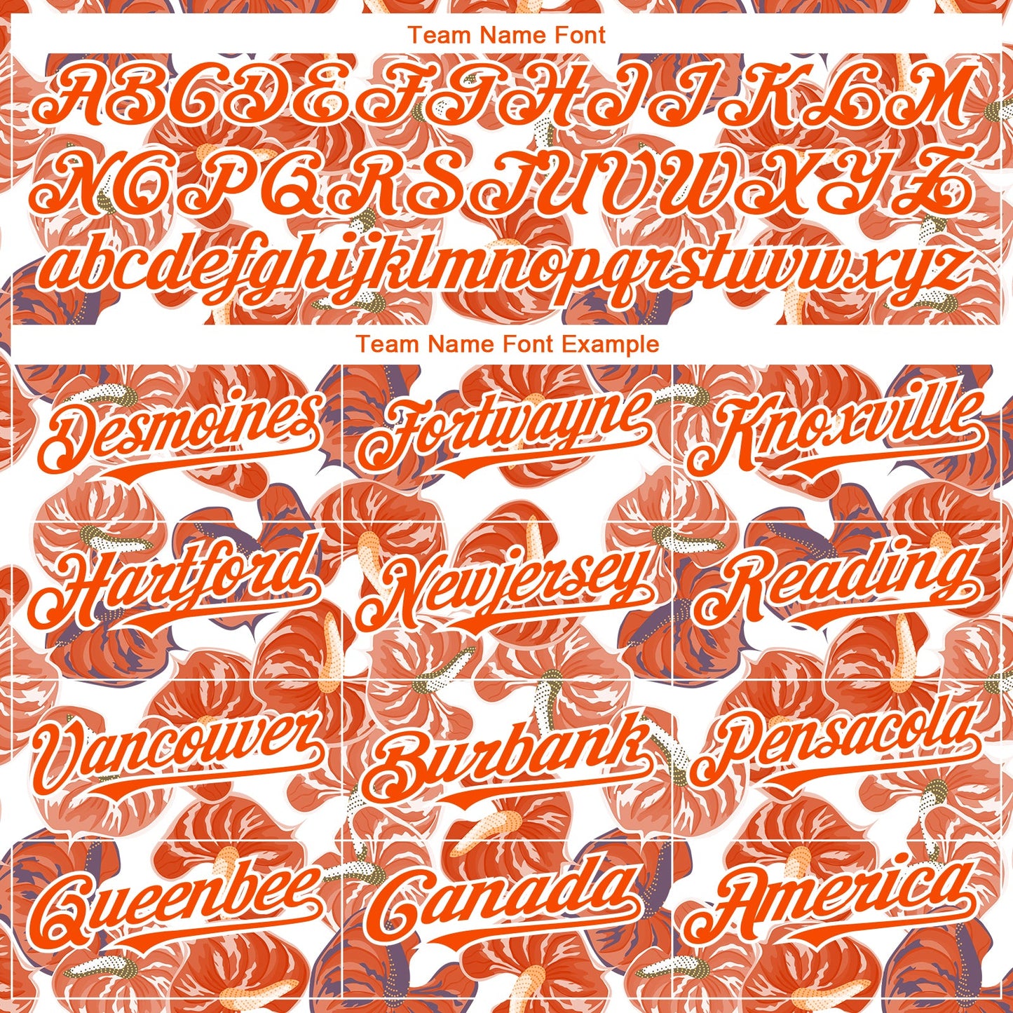 Custom White Orange 3D Pattern Design Tropical Anthurium Flower Authentic Baseball Jersey - Sky-Custom