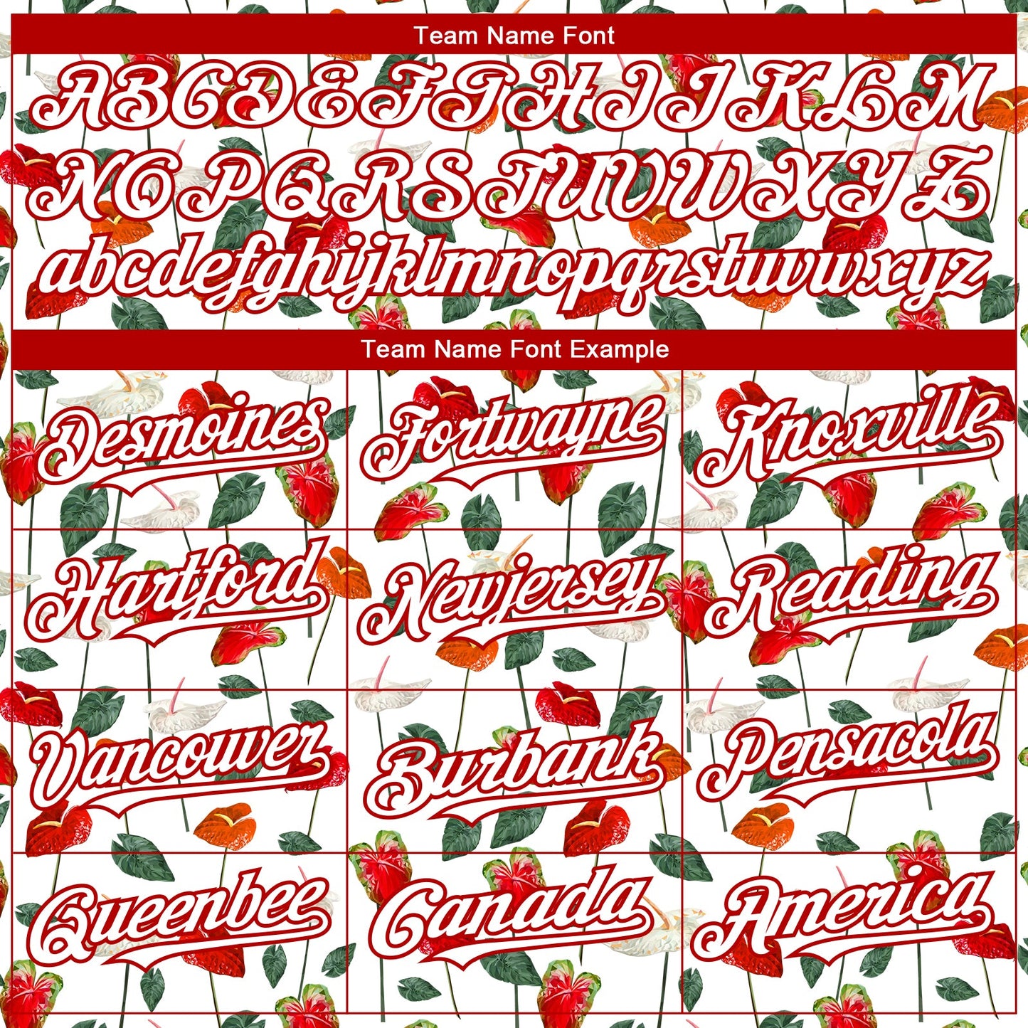 Custom White Red 3D Pattern Design Tropical Anthurium Flower Authentic Baseball Jersey - Sky-Custom