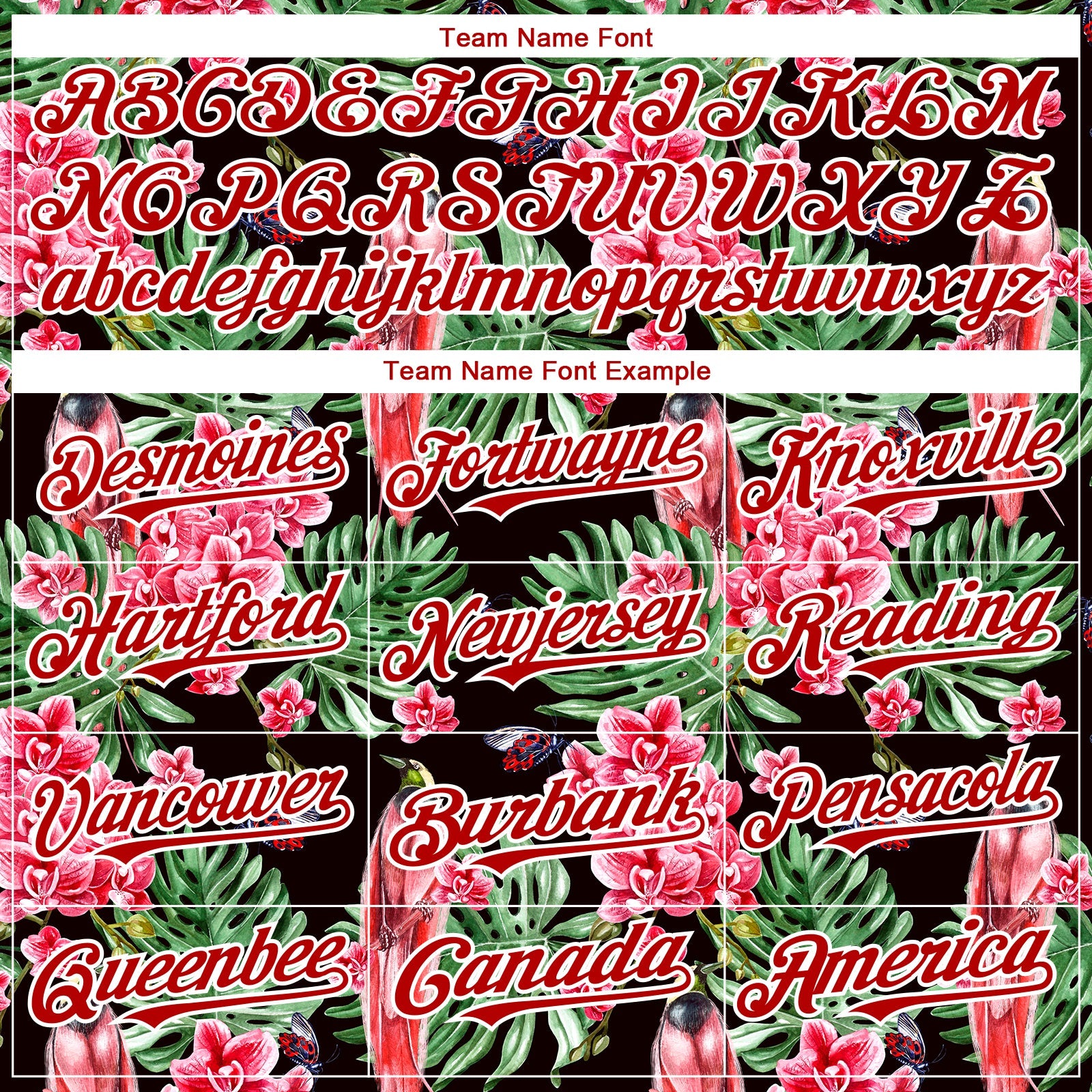 Custom Black Red-White 3D Pattern Design Tropical Plant And Bird Authentic Baseball Jersey - Sky-Custom