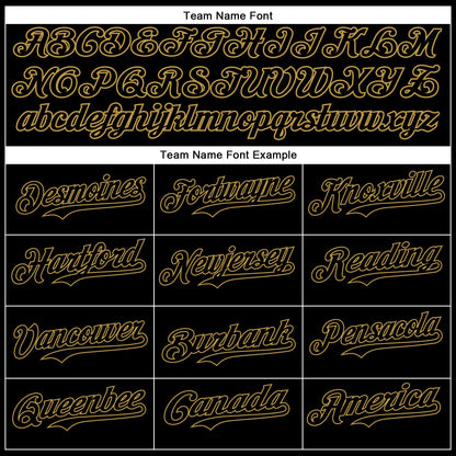 Custom Black Old Gold 3D Pattern Design Diagonal Stripes Authentic Baseball Jersey - Sky-Custom