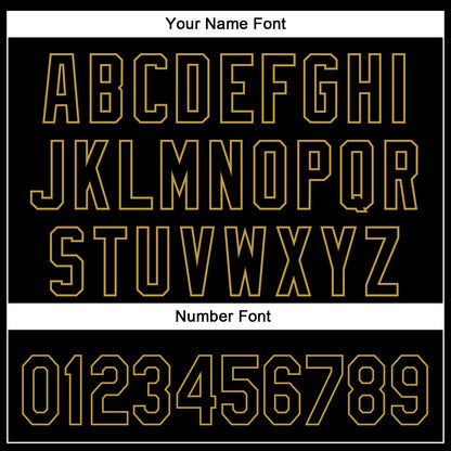 Custom Black Old Gold 3D Pattern Design Diagonal Stripes Authentic Baseball Jersey - Sky-Custom