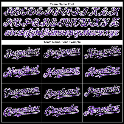 Custom Black Purple-White 3D Pattern Design Abstract Colorful Glittering Dot Authentic Baseball Jersey - Sky-Custom