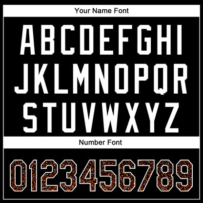 Custom Black Orange-White 3D Pattern Design Abstract Colorful Glittering Dot Authentic Baseball Jersey - Sky-Custom