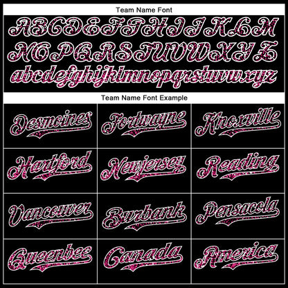 Custom Black Pink-White 3D Pattern Design Abstract Colorful Glittering Dot Authentic Baseball Jersey - Sky-Custom