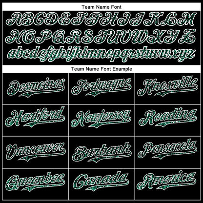 Custom Black Kelly Green-White 3D Pattern Design Abstract Colorful Glittering Dot Authentic Baseball Jersey - Sky-Custom