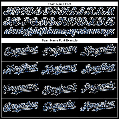 Custom Black Light Blue-White 3D Pattern Design Abstract Colorful Glittering Dot Authentic Baseball Jersey - Sky-Custom