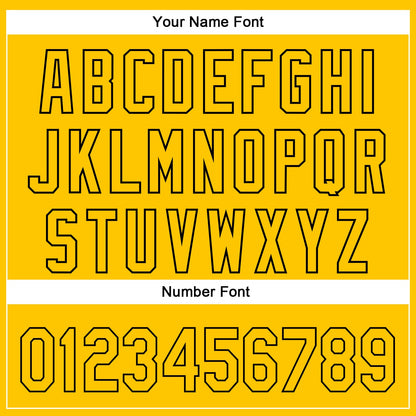 Custom Yellow Black 3D Pattern Design Gradient Style Irregular Shape Authentic Baseball Jersey - Sky-Custom