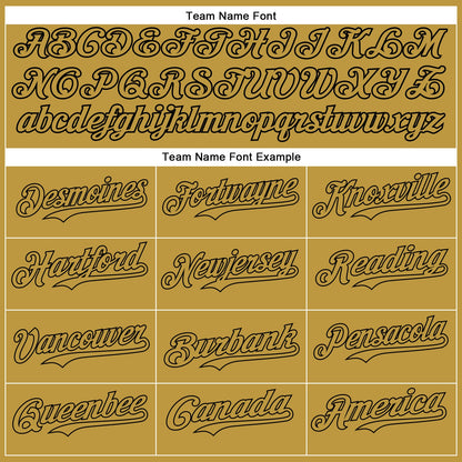 Custom Old Gold Black 3D Pattern Design Gradient Style Irregular Shape Authentic Baseball Jersey - Sky-Custom