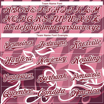 Custom Light Pink Crimson-White 3D Pattern Design Flame Authentic Baseball Jersey - Sky-Custom