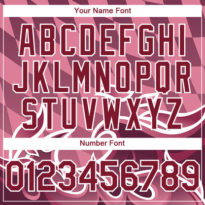 Custom Light Pink Crimson-White 3D Pattern Design Flame Authentic Baseball Jersey - Sky-Custom