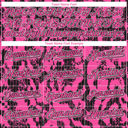 Custom Pink Black-White 3D Pattern Design Abstract Fluid Authentic Baseball Jersey - Sky-Custom