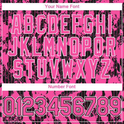 Custom Pink Black-White 3D Pattern Design Abstract Fluid Authentic Baseball Jersey - Sky-Custom