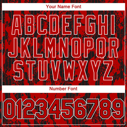 Custom Red Black-White 3D Pattern Design Abstract Fluid Authentic Baseball Jersey - Sky-Custom