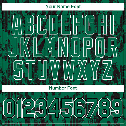 Custom Kelly Green Black-White 3D Pattern Design Abstract Fluid Authentic Baseball Jersey - Sky-Custom