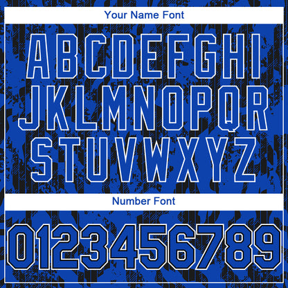 Custom Thunder Blue Black-White 3D Pattern Design Abstract Fluid Authentic Baseball Jersey - Sky-Custom
