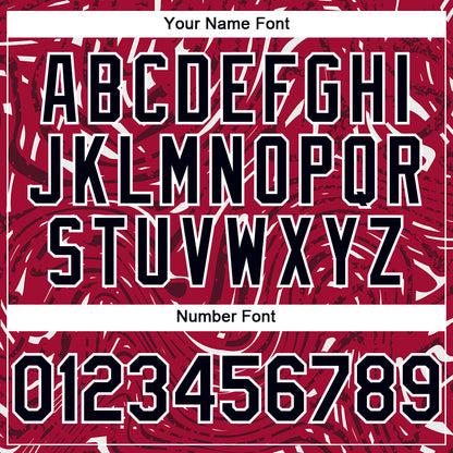 Custom Crimson Black-White 3D Pattern Design Abstract Fluid Authentic Baseball Jersey - Sky-Custom