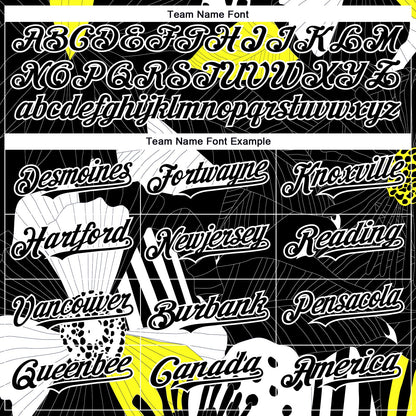 Custom Black White 3D Pattern Design Flower Authentic Baseball Jersey - Sky-Custom