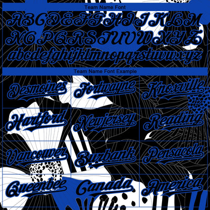 Custom Black Thunder Blue-White 3D Pattern Design Flower Authentic Baseball Jersey - Sky-Custom