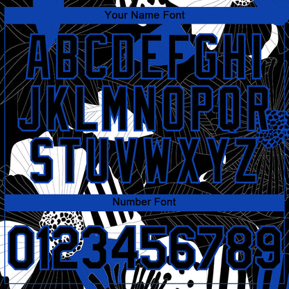 Custom Black Thunder Blue-White 3D Pattern Design Flower Authentic Baseball Jersey - Sky-Custom