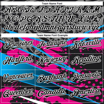 Custom Black Pink-White 3D Pattern Design Splatter Art Authentic Baseball Jersey - Sky-Custom
