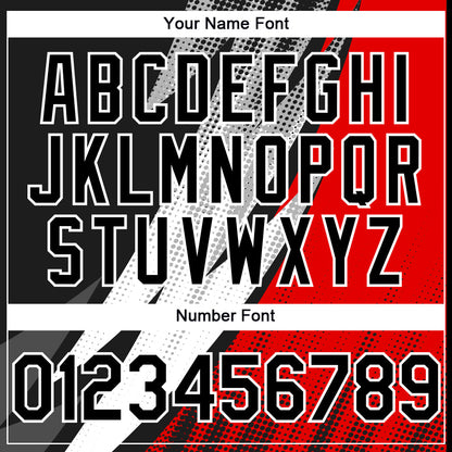 Custom Black Red-White 3D Pattern Design Geometric Shape Authentic Baseball Jersey - Sky-Custom