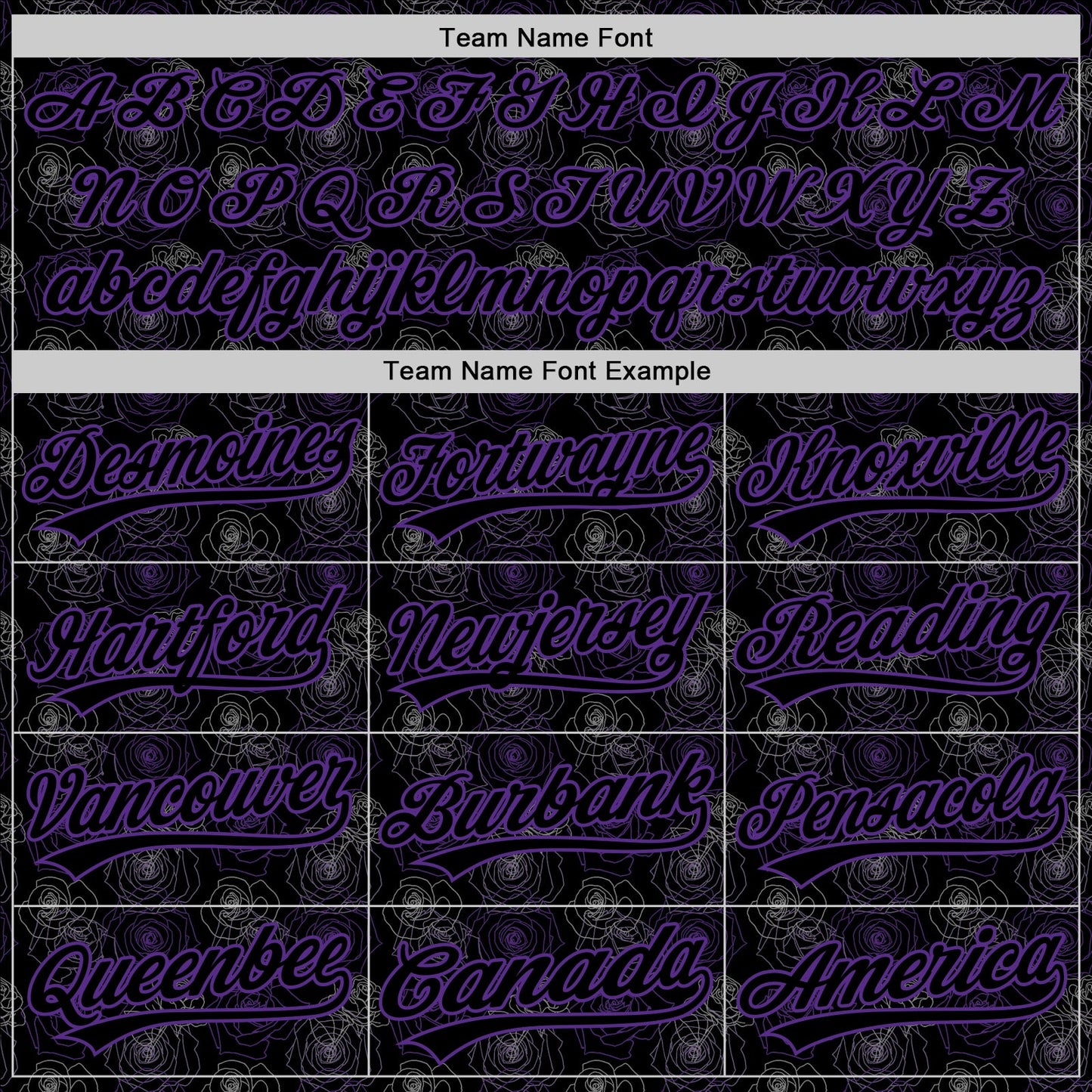 Custom Black Purple 3D Pattern Design Gothic Style Rose Authentic Baseball Jersey - Sky-Custom
