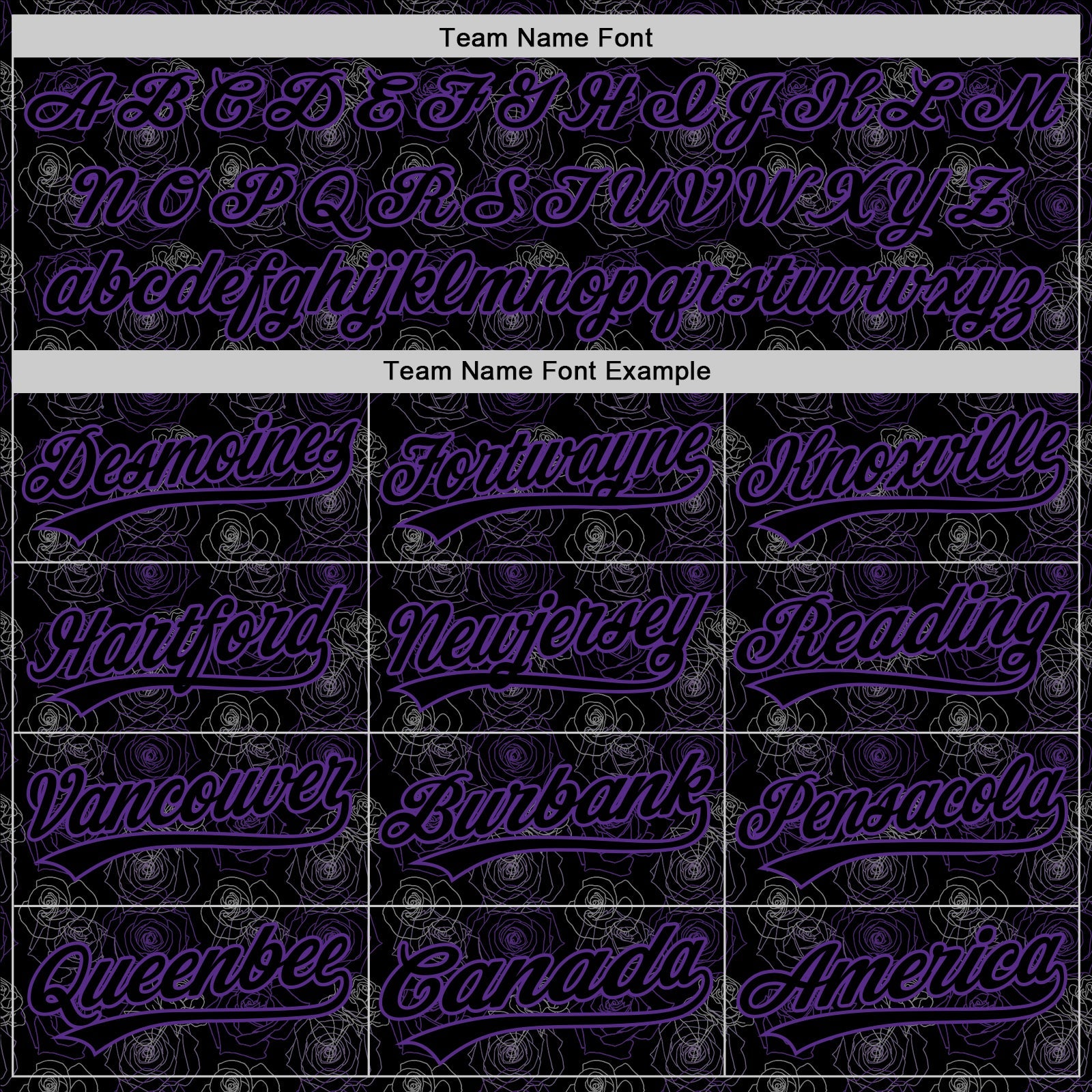 Custom Black Purple 3D Pattern Design Gothic Style Rose Authentic Baseball Jersey - Sky-Custom