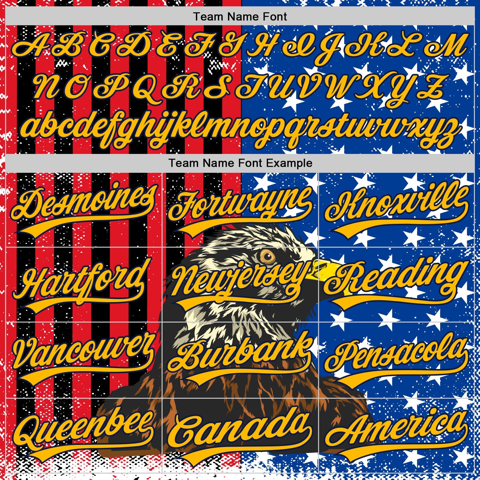 Custom Navy Gold-Red 3D American Flag Eagle And Star Authentic Baseball Jersey - Sky-Custom