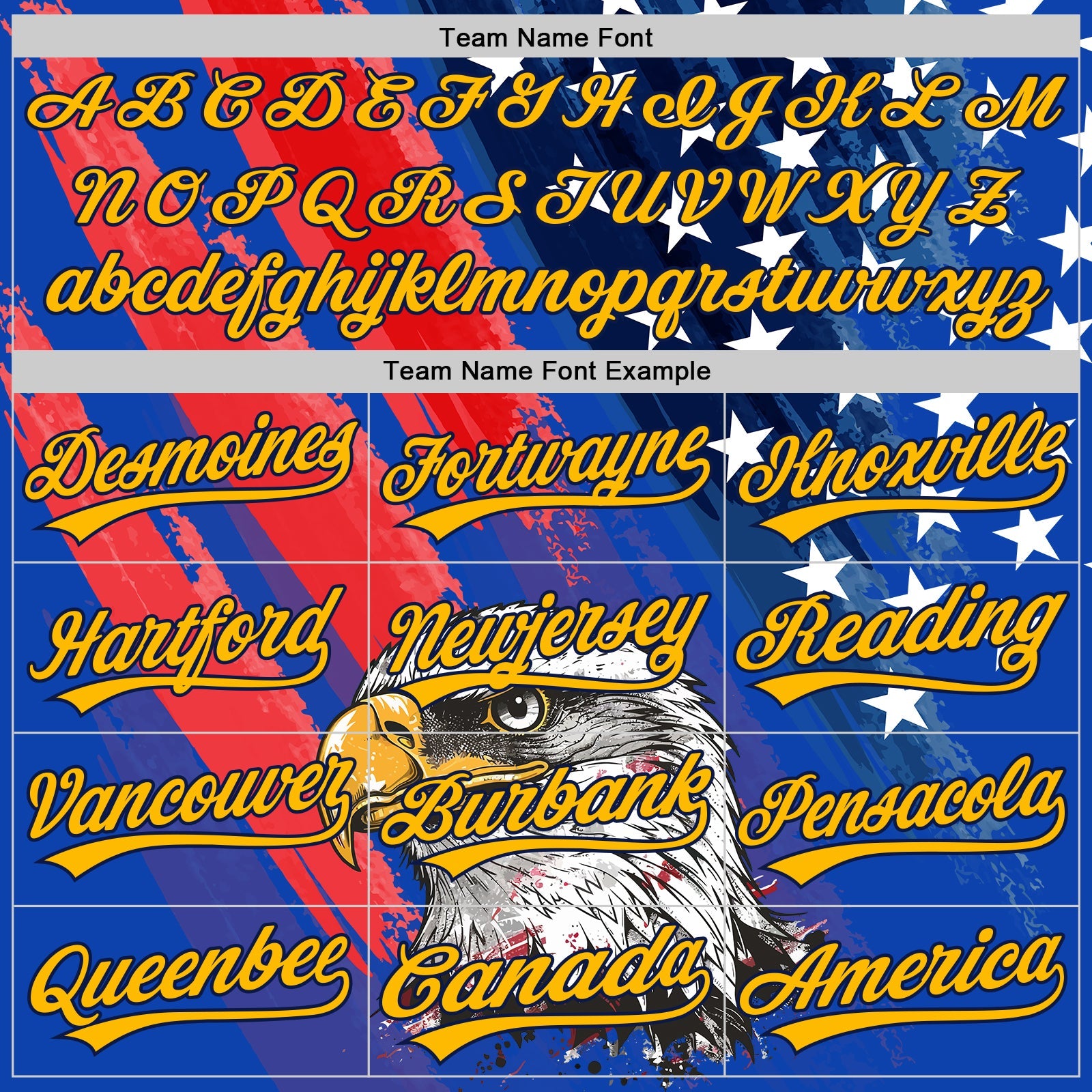 Custom Royal Gold Navy-Red 3D American Flag Eagle And Star Authentic Baseball Jersey - Sky-Custom