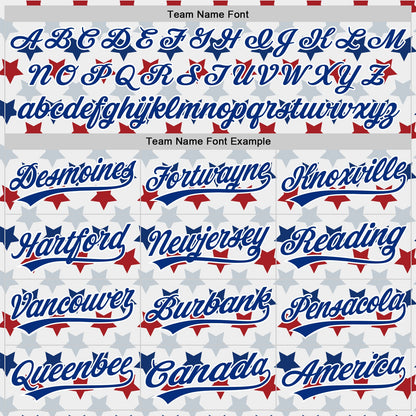 Custom White Red-Royal 3D Pattern Design Star Authentic Baseball Jersey - Sky-Custom