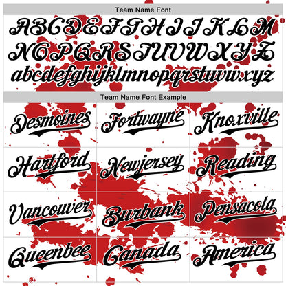 Custom White Black-Red 3D Pattern Design Rave Splash Authentic Baseball Jersey - Sky-Custom