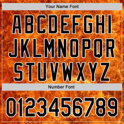 Custom Orange Black-White 3D Pattern Design Rave Flame Authentic Baseball Jersey - Sky-Custom