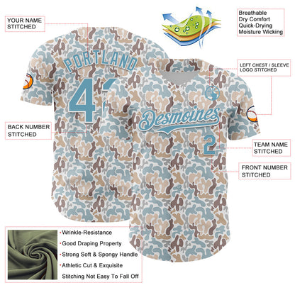 Custom White Shadow Blue 3D Pattern Design Abstract Spots Authentic Baseball Jersey - Sky-Custom
