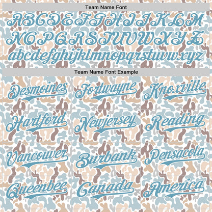 Custom White Shadow Blue 3D Pattern Design Abstract Spots Authentic Baseball Jersey - Sky-Custom