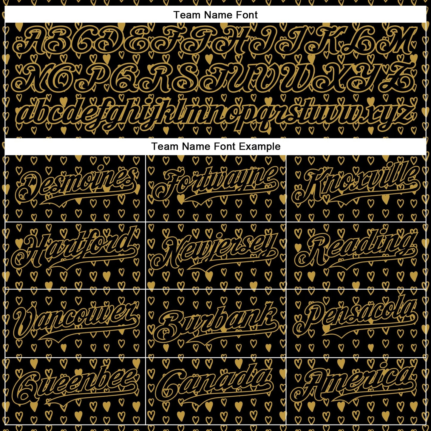 Custom Black Old Gold 3D Pattern Design Hearts Authentic Baseball Jersey - Sky-Custom