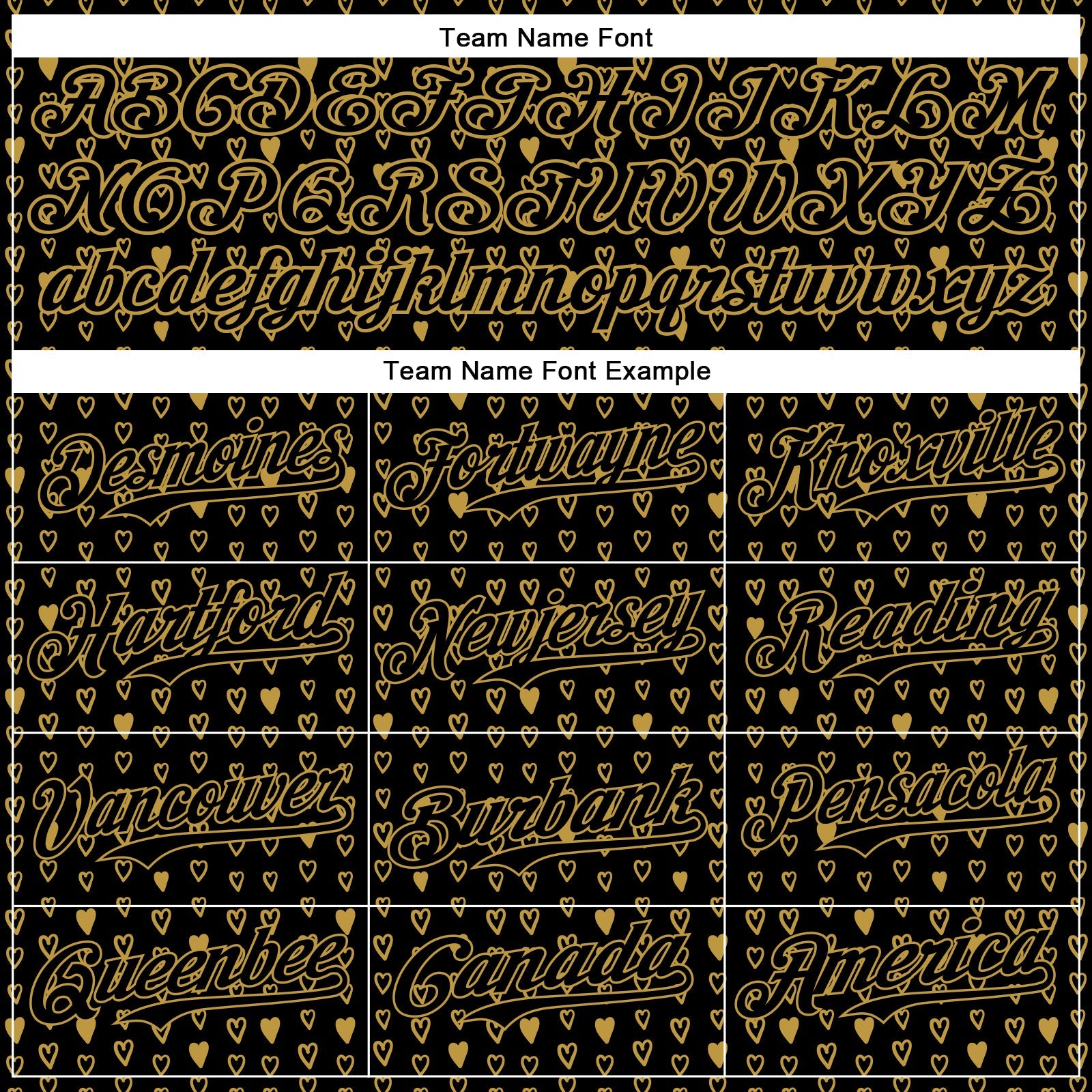 Custom Black Old Gold 3D Pattern Design Hearts Authentic Baseball Jersey - Sky-Custom