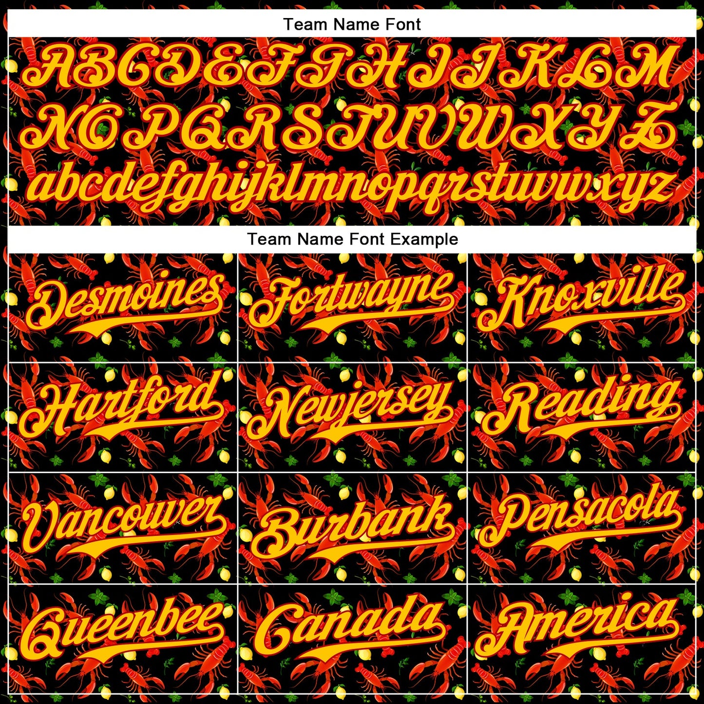 Custom Black Red-Yellow 3D Pattern Design Animal Lobster Fruit Lemon Authentic Baseball Jersey - Sky-Custom