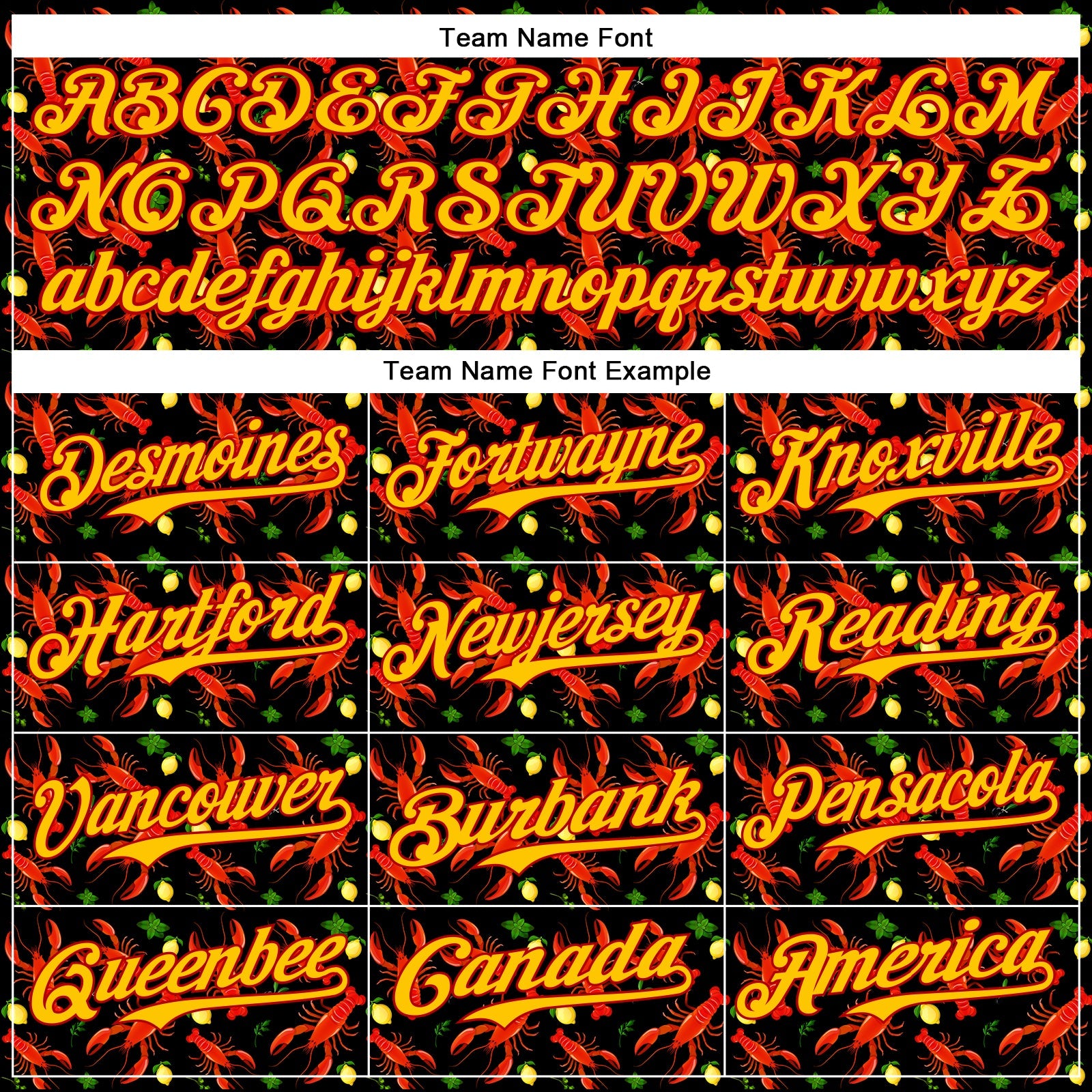 Custom Black Red-Yellow 3D Pattern Design Animal Lobster Fruit Lemon Authentic Baseball Jersey - Sky-Custom